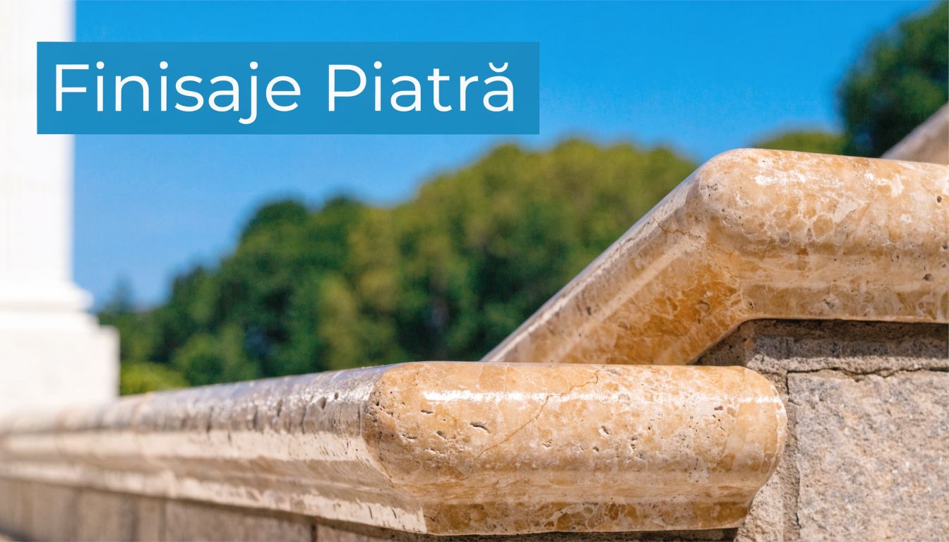 Detalii de finisaj din piatră naturală pentru trepte de scară interioară și elemente decorative de exterior